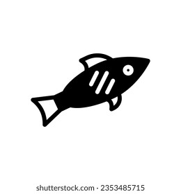 fish icon solid style vector