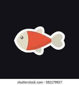 fish icon, sticker. vector illustration