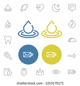 Fish icon with strawberry, crown and moon symbols. Set of pointer, arrow, click here icons and tortilla concept. Editable vector elements for logo app UI design.
