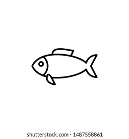 fish icon, symbol line art design template