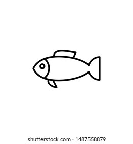 fish icon, symbol line art design template