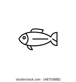 fish icon, symbol line art design template
