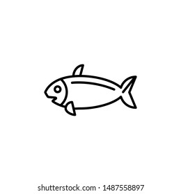 fish icon, symbol line art design template