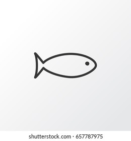 Fish Icon Symbol. Premium Quality Isolated Fishing Element In Trendy Style.