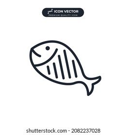 fish icon symbol template for graphic and web design collection logo vector illustration