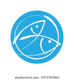 Fish icon symbol in trendy design style for seafood company illustration in EPS10 format