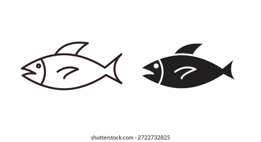 Símbolo de icono de pescado. Vector EPS 10. icono de línea y glifo