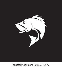 Icono de pez e ilustración de vector de símbolo