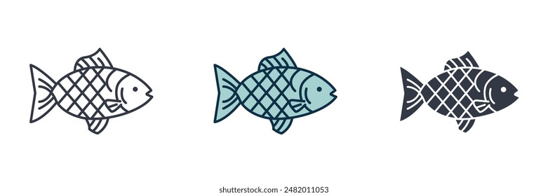 Fish Icon symbol vector illustration isolated on white background