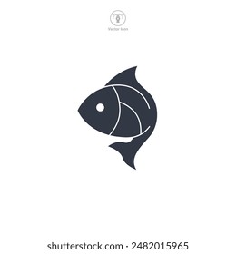 Fish Icon symbol vector illustration isolated on white background