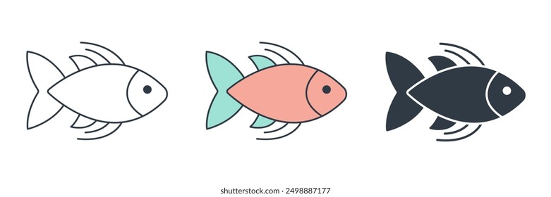 Fish icon symbol vector illustration isolated on white background