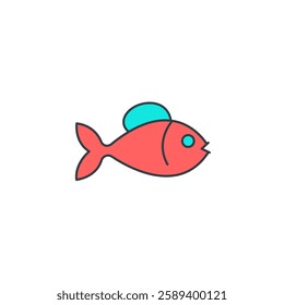 Fish icon symbol vector illustration isolated on white background