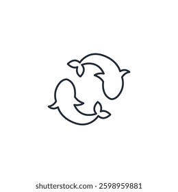 Fish icon symbol vector sign isolated on white background illustration for graphic and web design