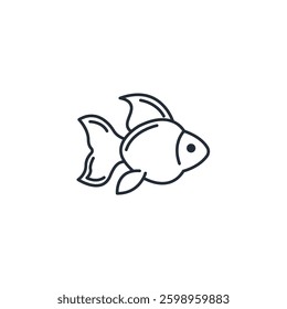 Fish icon symbol vector sign isolated on white background illustration for graphic and web design