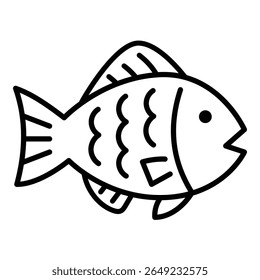 Ícone de peixe, simbolizando a vida aquática, o movimento e os ecossistemas subaquáticos.