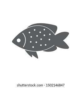 Fish icon template color editable. Fish symbol vector sign isolated on white background.