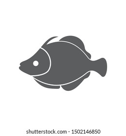 Fish icon template color editable. Fish symbol vector sign isolated on white background.