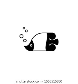 Fish icon template color editable. Fish symbol vector sign isolated on white background.