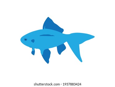 Fish icon template color editable. Fish symbol vector sign isolated on white background.