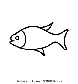 Color de la plantilla de icono de pescado editable. Símbolo de pescado signo vectorial aislado en fondo blanco..eps