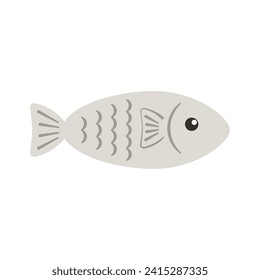 Fish icon template. Fish symbol vector sign isolated on white background.