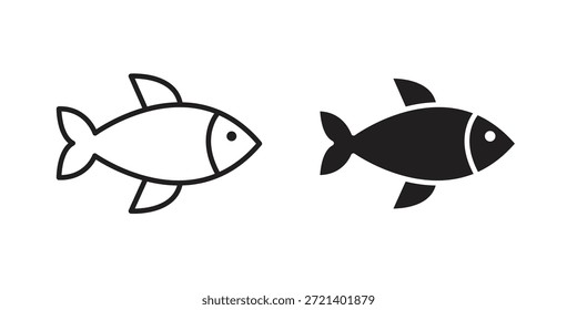Icono de pescado para la Plantilla. Conjunto de gráficos de Vector de iconos