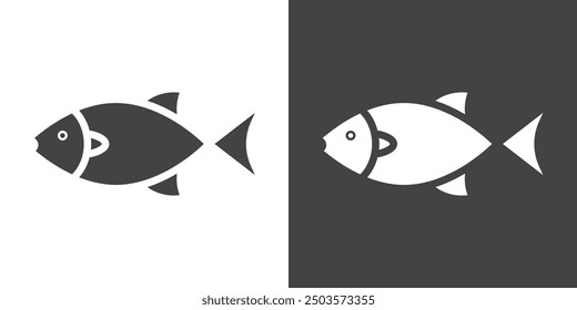 Fish icon Thin line illustration set