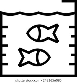 fish icon. Thin linear style design isolated on white background