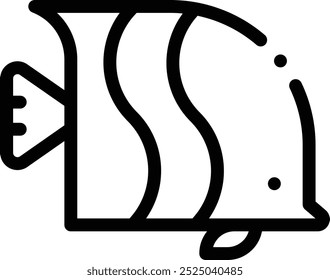 Icono de pescado. Diseño De Estilo Lineal Delgado Aislado Sobre Fondo Blanco