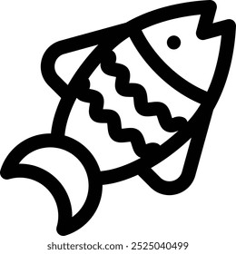 fish icon. Thin Linear Style Design Isolated On White Background