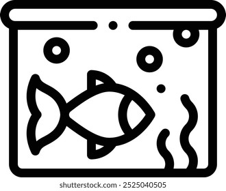 fish icon. Thin Linear Style Design Isolated On White Background