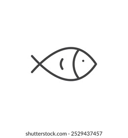 Fish icon Thin outline art symbol