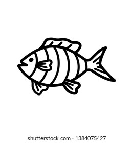 fish icon in trendy flat design 