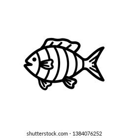 fish icon in trendy flat design 