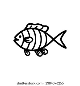 fish icon in trendy flat design 