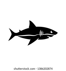 fish icon in trendy flat design, shark fish icon 
