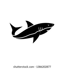 fish icon in trendy flat design, shark fish icon 