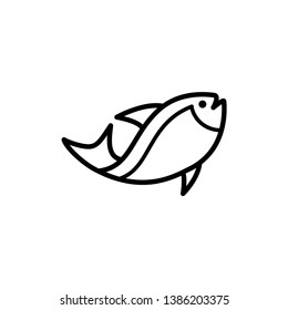 fish icon in trendy flat design 