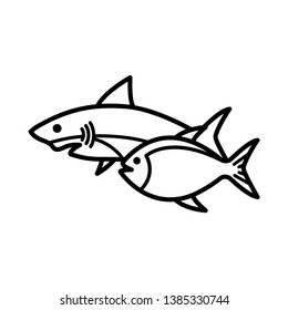 fish icon in trendy flat style