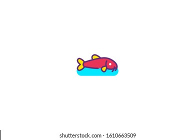 Fish icon in trendy flat style isolated on white background vector illustration