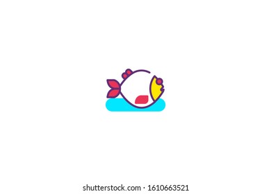 Fish icon in trendy flat style isolated on white background vector illustration