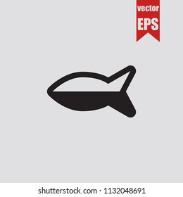Fish icon in trendy isolated on grey background.Vector illustration.