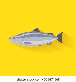 Fish icon. Trout. Salmon. Keta. Pink salmon