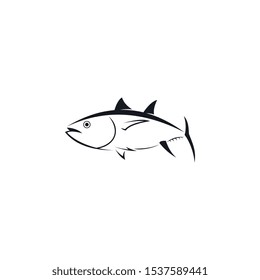 Fish icon. tuna fish logo template. Creative vector symbol of a fishing club or fish shop.