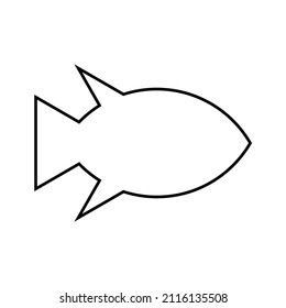 Fish icon, tuna fish, vector isolated on white background.