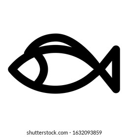 Fish icon using line style vector design