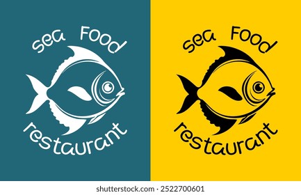 a fish icon with various background colors. suitable for a sea restaurant logo