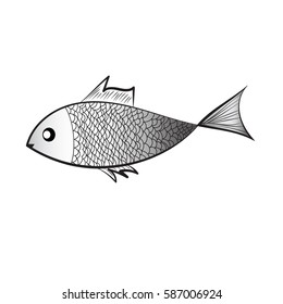 Fish icon vector.