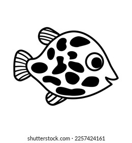 Fish icon vector. Aquarium illustration sign. Ocean symbol. Funny fish logo.