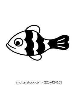Fish icon vector. Aquarium illustration sign. Ocean symbol. Funny fish logo.
